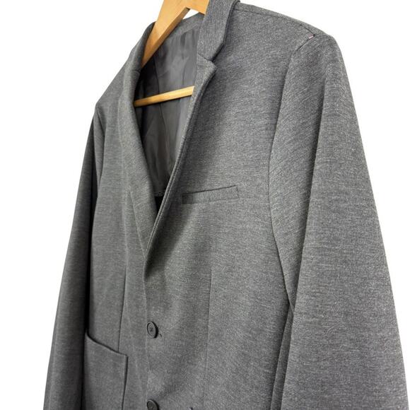 Kenneth Cole New York Mens Gray Ponte Thick Knit Blazer Suit Jacket Stretch 40 - Picture 10 of 16